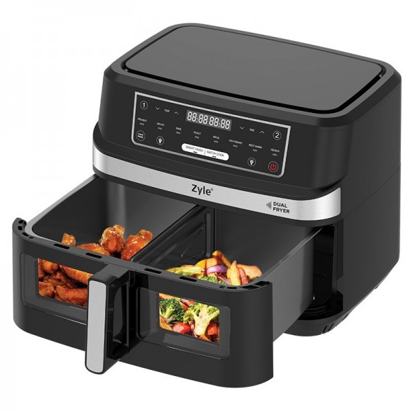 Karšto oro gruzdintuvė Zyle Dual Air Fryer 2 in 1 ZY551AF, 10l